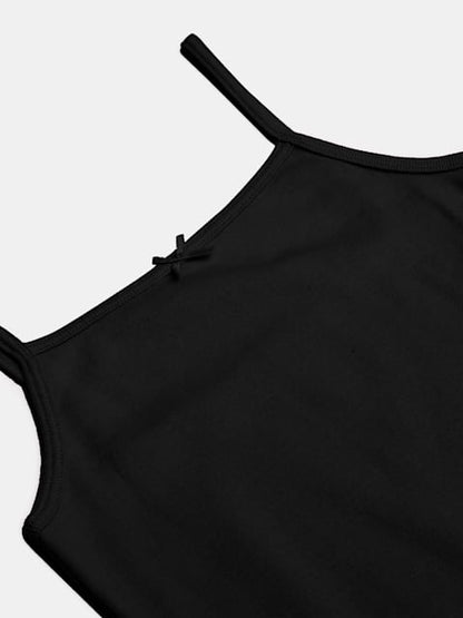 Jockey Girl's Super Combed Cotton Rib Fabric Camisole with Regular Straps - Black