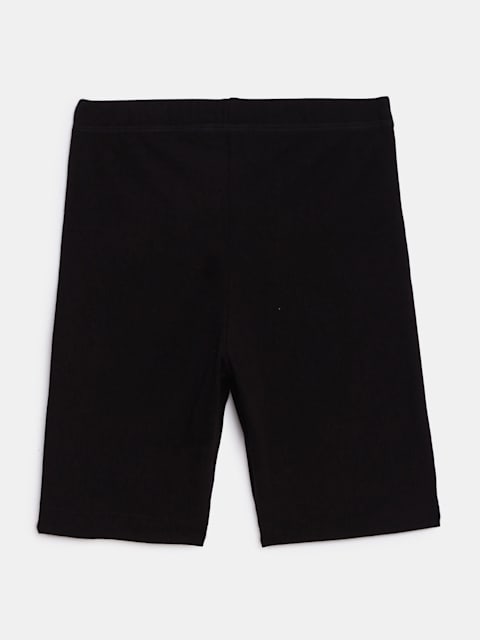 Jockey Girl's Super Combed Cotton Elastane Stretch Shorties with Ultrasoft Waistband - Black