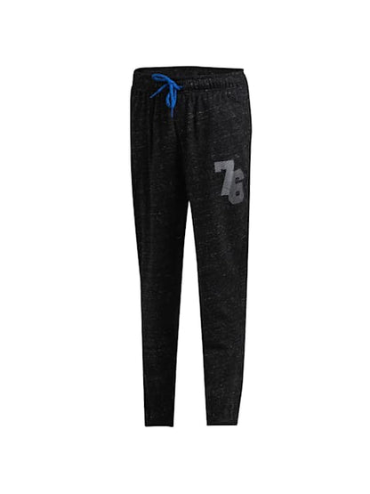 Jockey Boy's Super Combed Cotton Rich Graphic Printed Joggers with Side Pockets Black Snow Melange