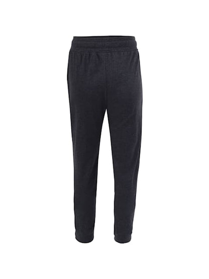 Jockey Boy's Super Combed Cotton Rich Solid Joggers with Side Pockets and Ribbed Cuff Hem Black Snow Melange