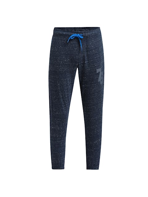 Jockey Boy's Super Combed Cotton Rich Graphic Printed Joggers with Side Pockets Blue Snow Melange