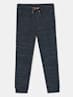 Jockey Boy's Super Combed Cotton Rich Solid Joggers with Side Pockets and Ribbed Cuff Hem Blue Snow Melange