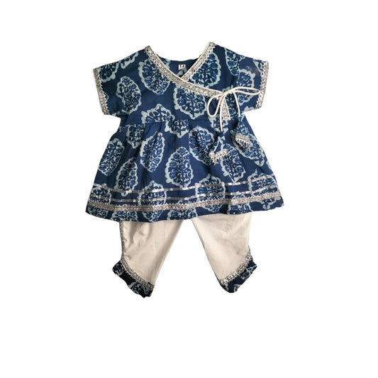 Blue top with dhoti