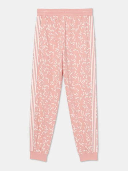 Jockey Girl's Super Combed Cotton French Terry Fabric Printed Slim Fit Joggers with Side Pockets - Coral Cloud Aop