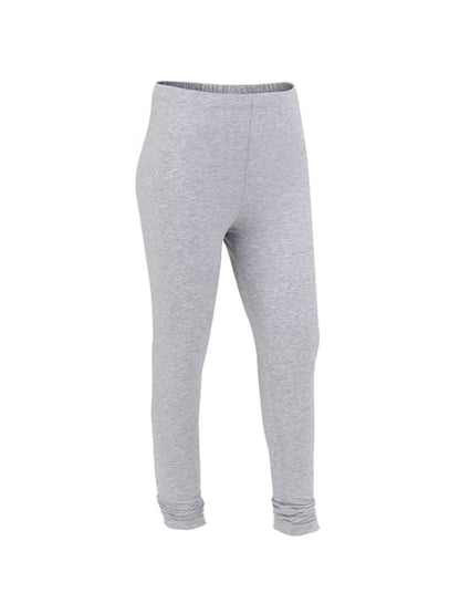 Jockey Girl's Super Combed Cotton Elastane Stretch Slim Fit Leggings - Light Grey Melange