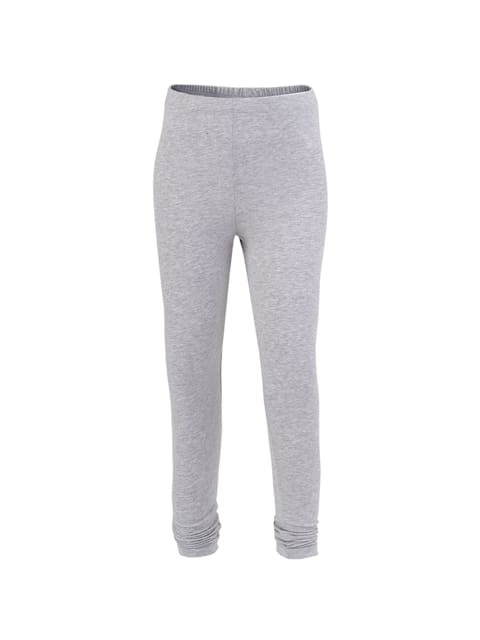 Jockey Girl's Super Combed Cotton Elastane Stretch Slim Fit Leggings - Light Grey Melange