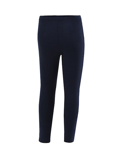 Jockey Girl's Super Combed Cotton Elastane Stretch Slim Fit Leggings -Navy Melange