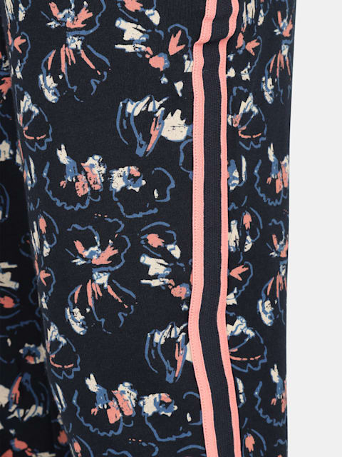 Jockey Girl's Super Combed Cotton French Terry Fabric Printed Slim Fit Joggers with Side Pockets - Navy Printed