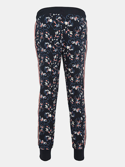 Jockey Girl's Super Combed Cotton French Terry Fabric Printed Slim Fit Joggers with Side Pockets - Navy Printed