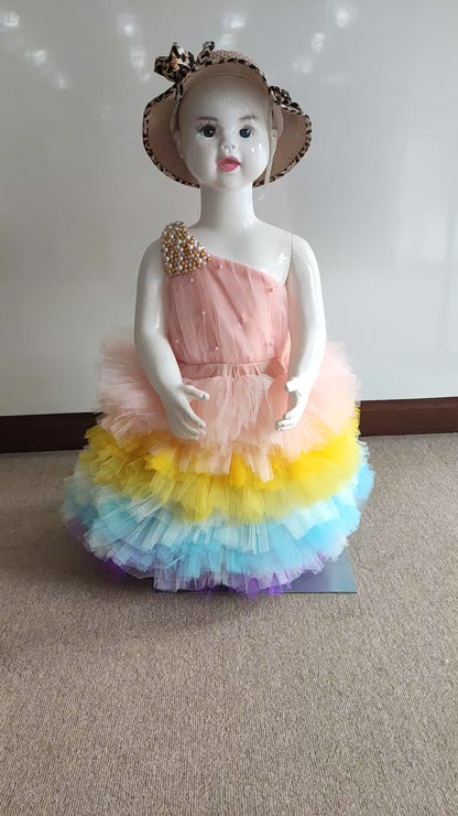 Multicolour Party Frock For kids