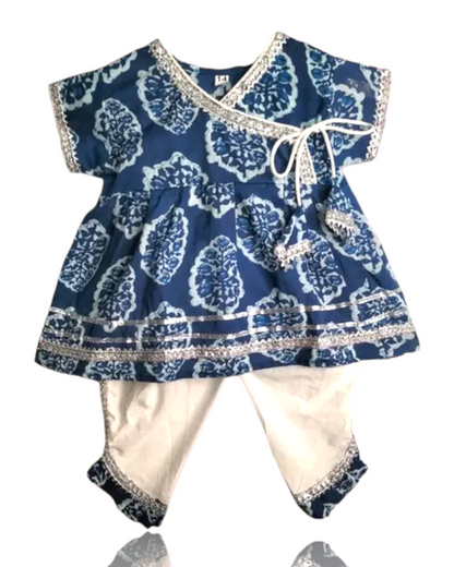 Blue colour dhoti set for girls