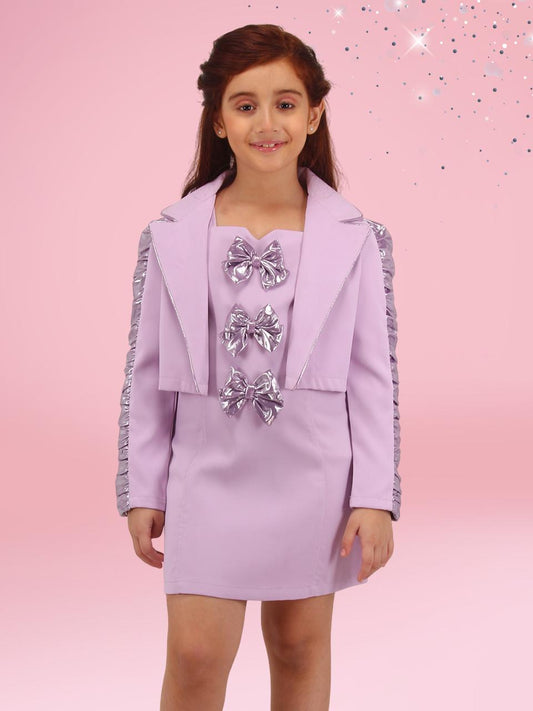 Purple Color Baby Girls Above Knee Party Dress-Cute Cumber