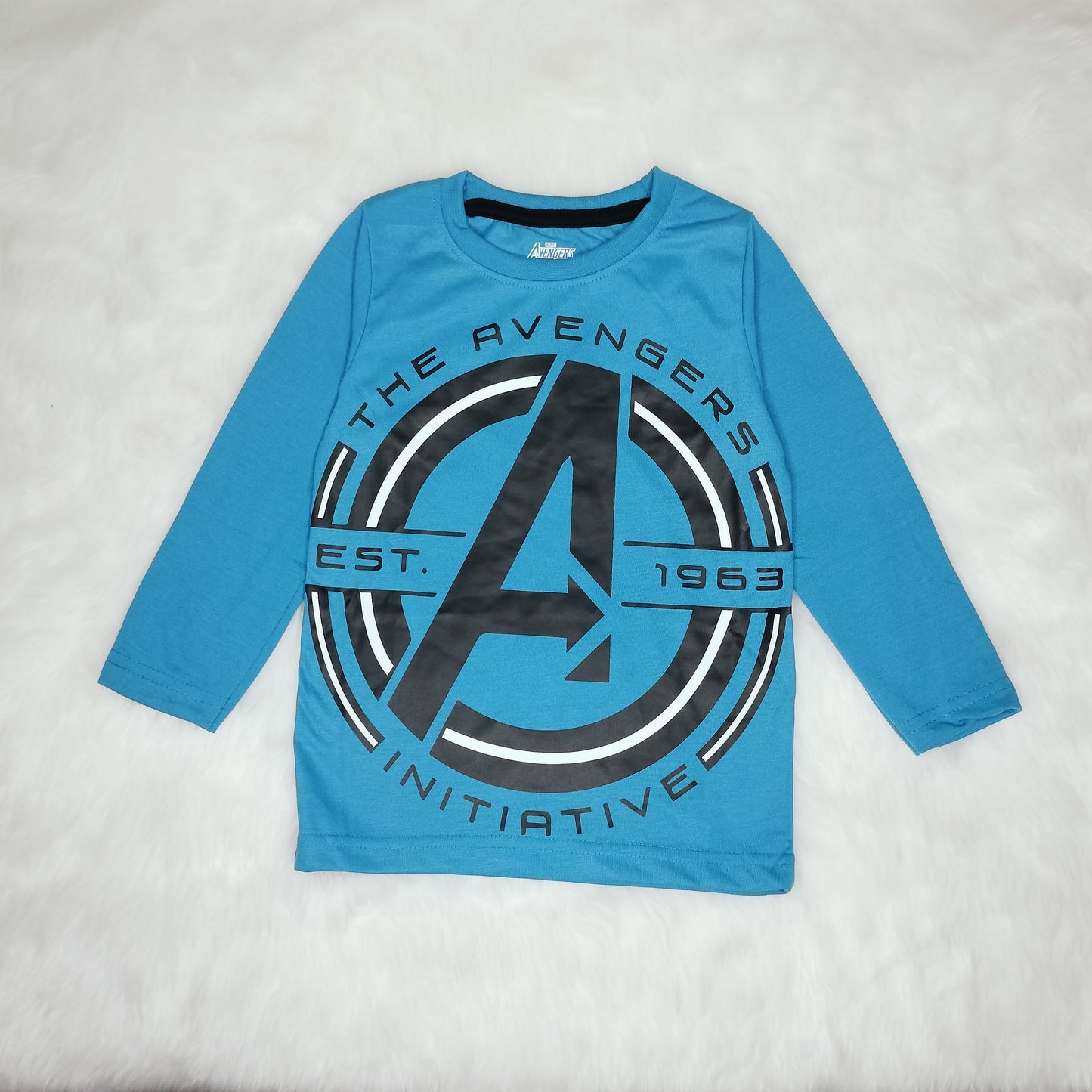 avenger logo printed blue t-shirt