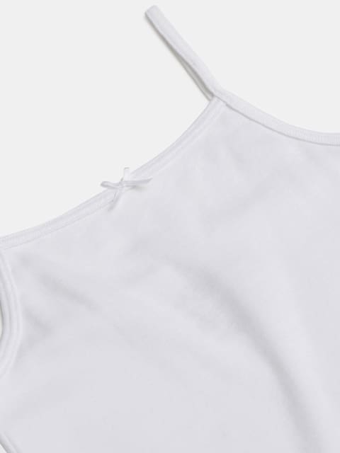 Jockey Girl's Super Combed Cotton Rib Fabric Camisole with Regular Straps - White