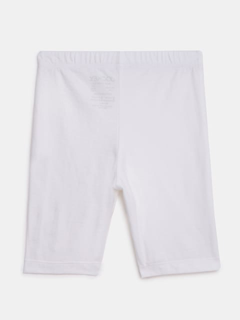 Jockey Girl's Super Combed Cotton Elastane Stretch Shorties with Ultrasoft Waistband - white