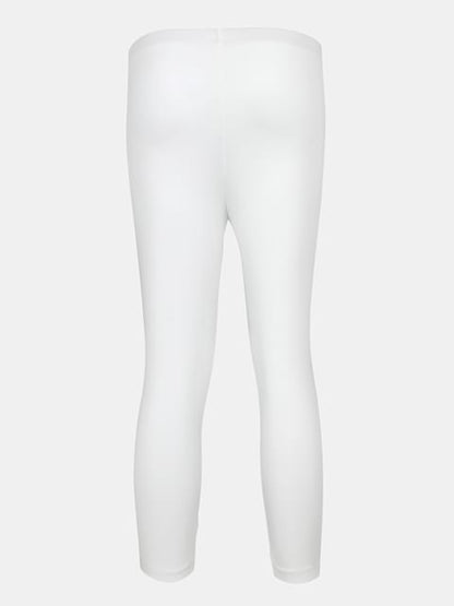 Jockey Girl's Super Combed Cotton Elastane Stretch Slim Fit Three Quarter Leggings - White