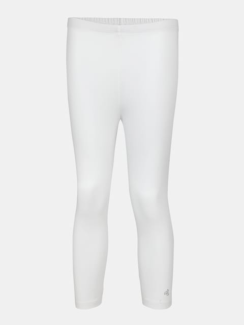 Jockey Girl's Super Combed Cotton Elastane Stretch Slim Fit Three Quarter Leggings - White