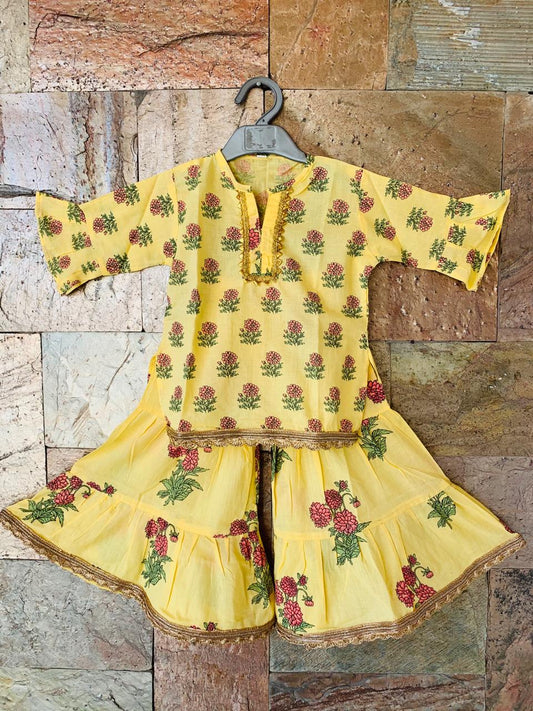 Sharara Set for Girls, yellow