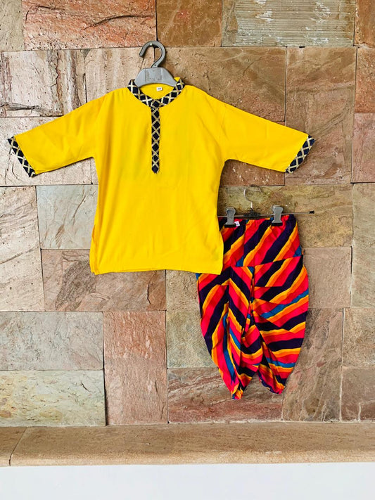 Yellow kurta Dhoti Set for Boys