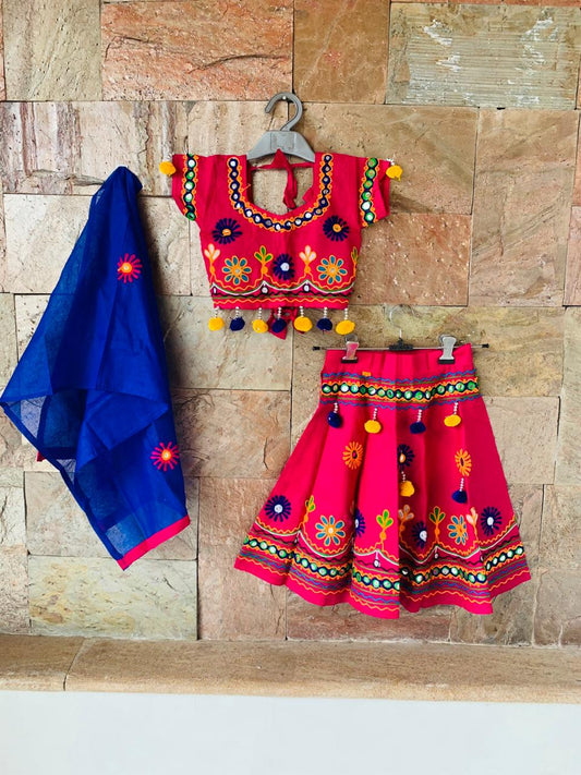 Lehenga Set for Girls shade of red