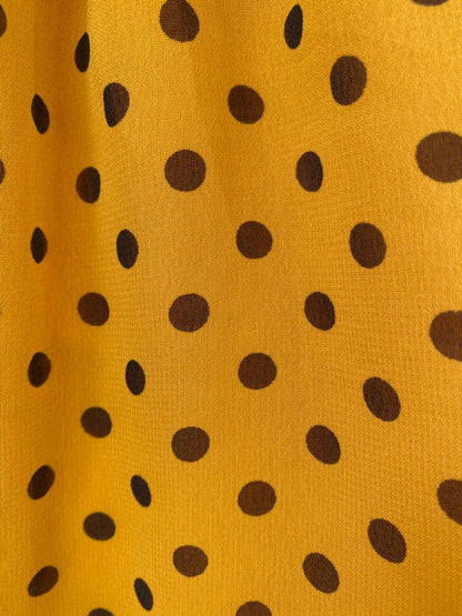 Polka Dots Printed Sleeveless Top- Mustard