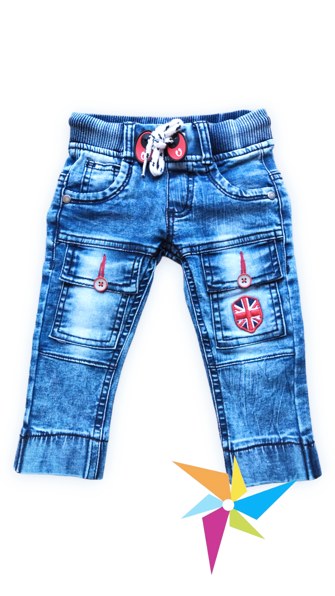 flag printed jeans pant