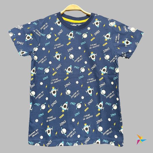 Boys Cherokee Space print T-shirt Blue