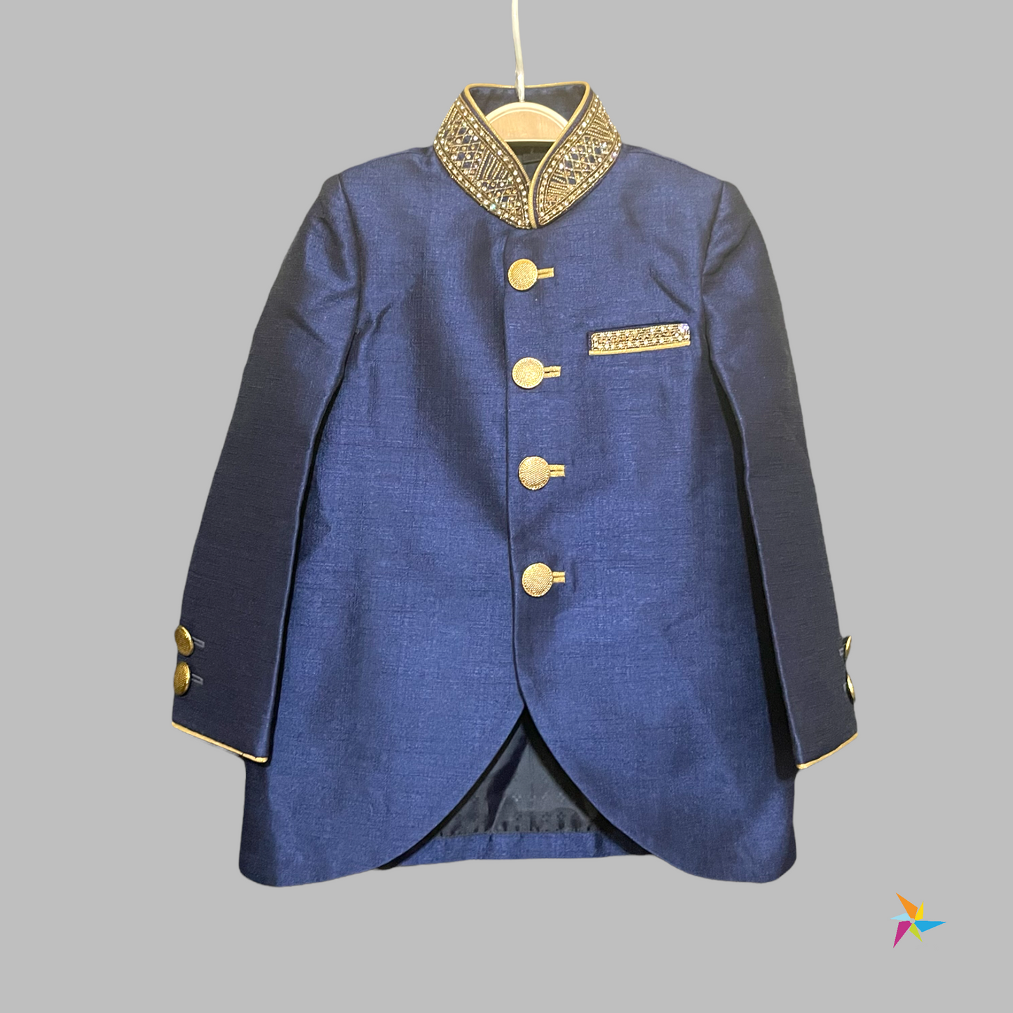 Boys party wear Sherwani Blue Color.