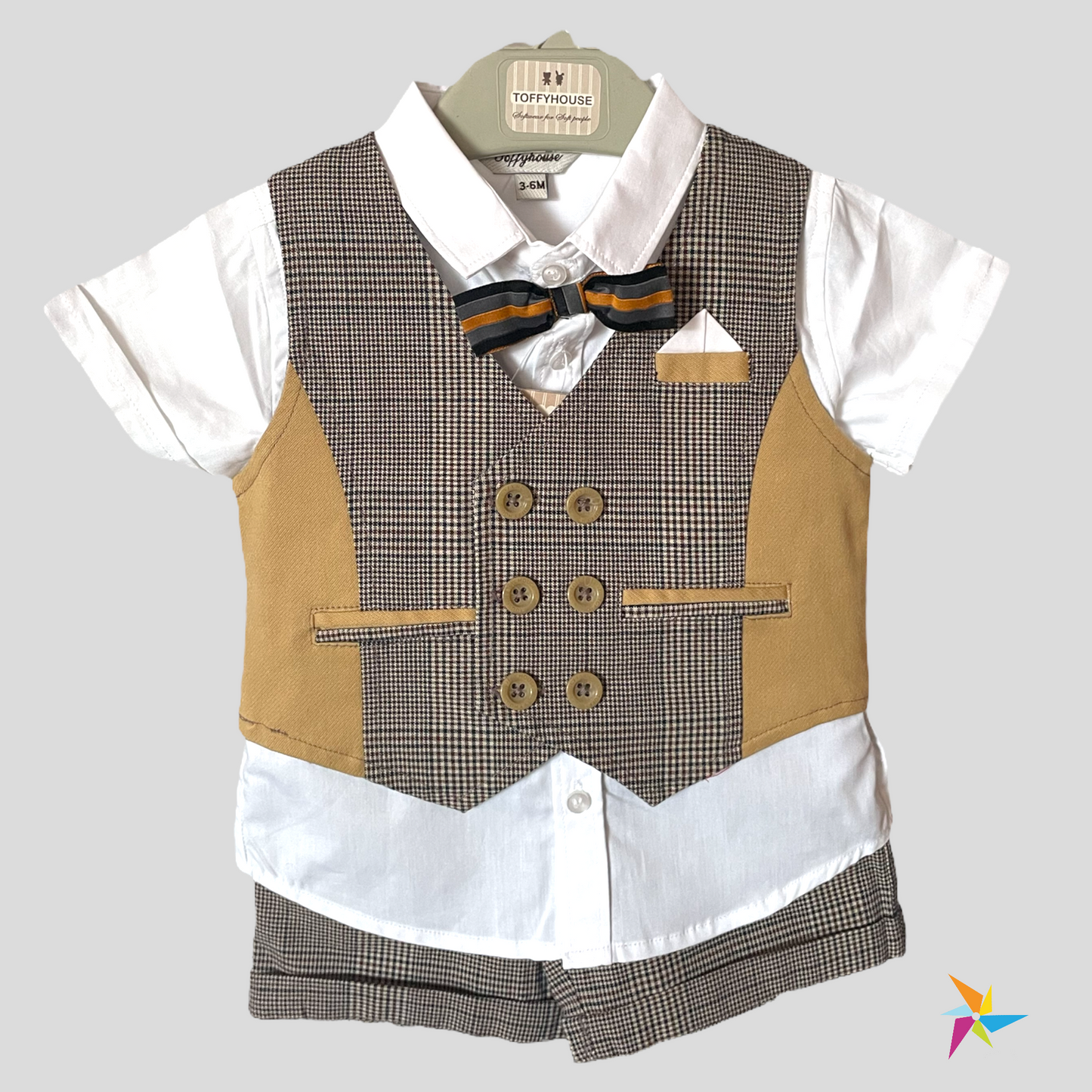 ToffyHouse boysMustard-beige Shirt set