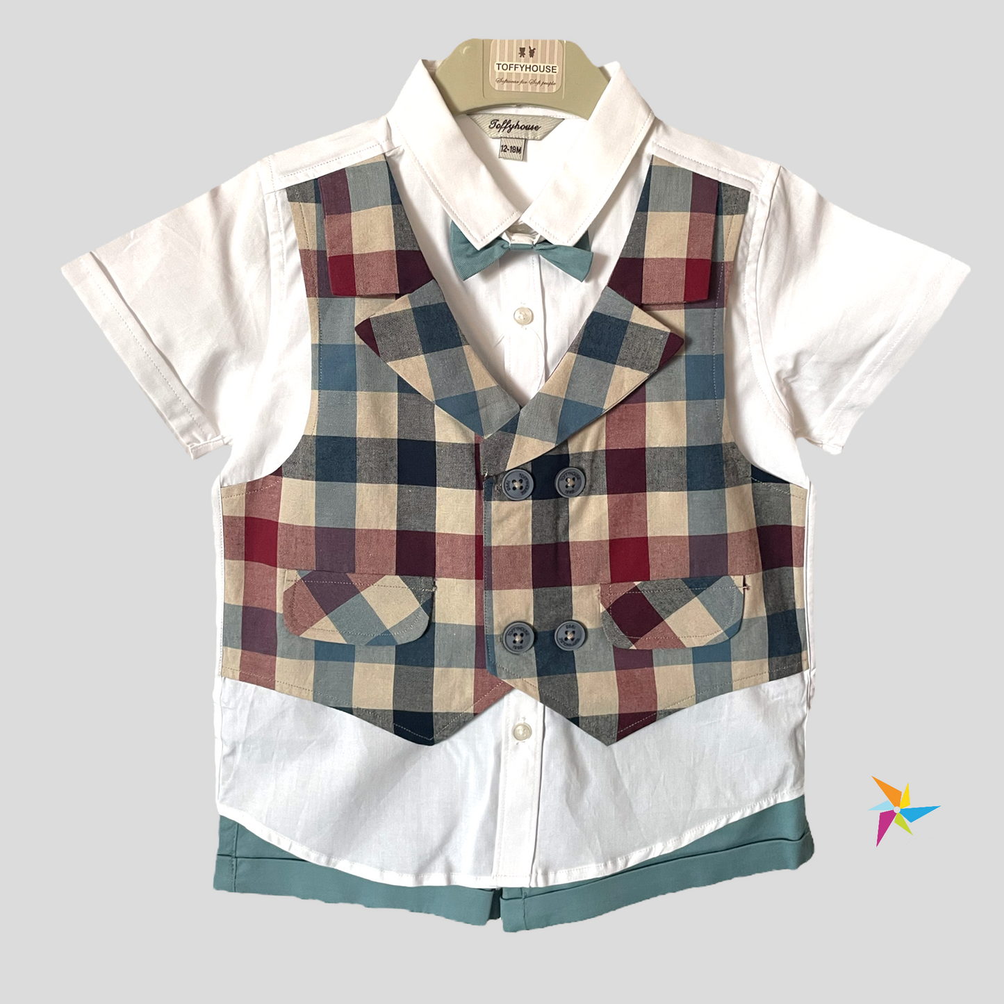 TOFFYHOUSE boys check Shirt set. 1