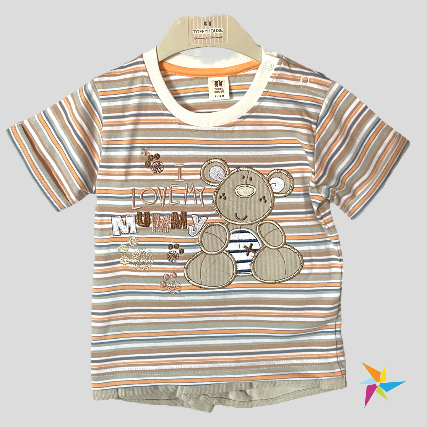 ToffyHouse boys teddy print T-shirt set