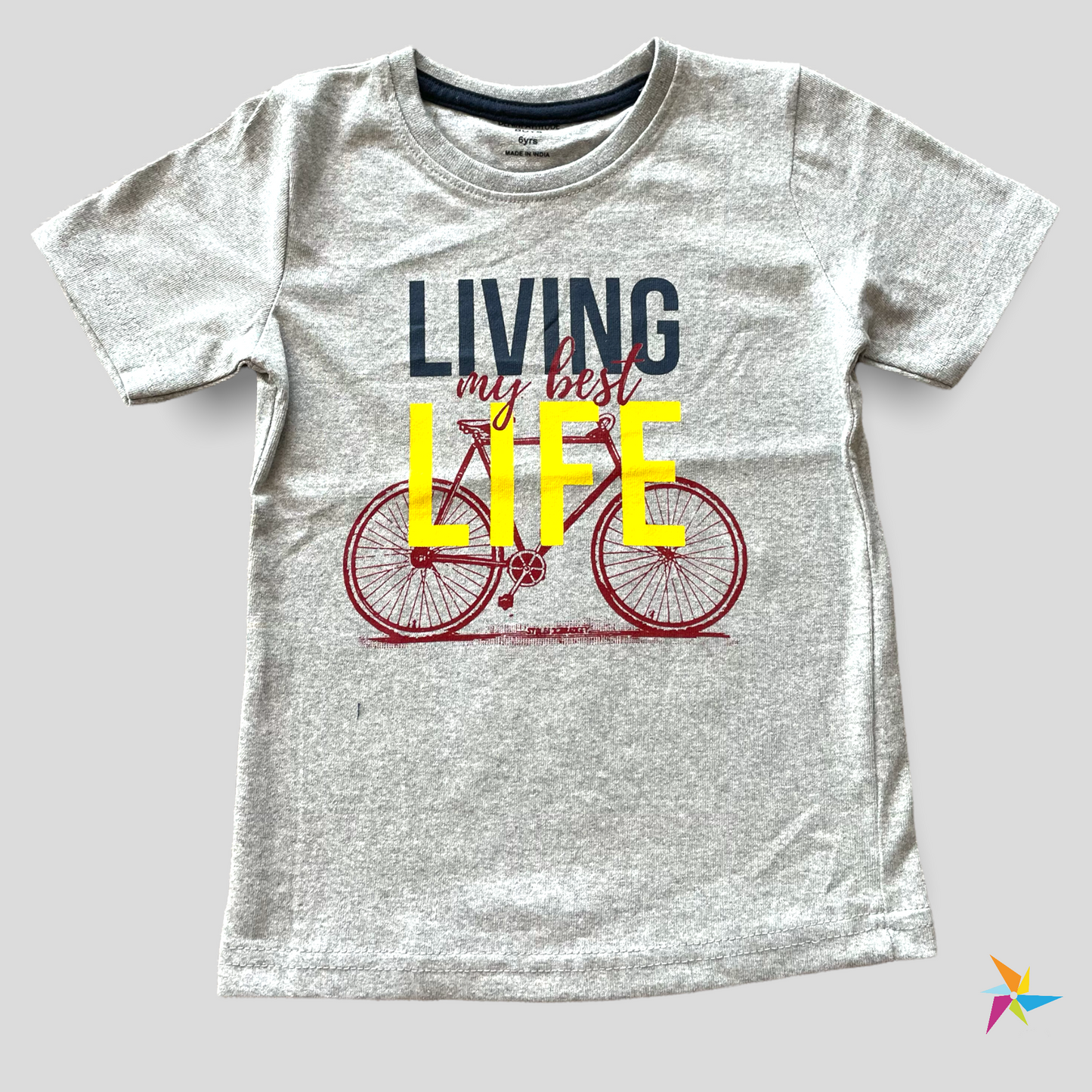 Grey Boys T-shirt Living life