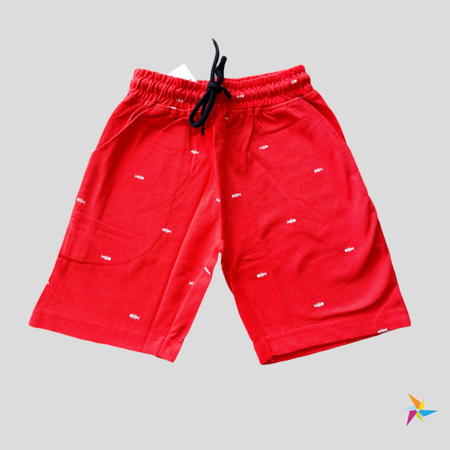 Boys Shorts Red Fish print