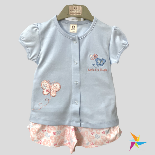 TH girls butterfly printed grey colour set