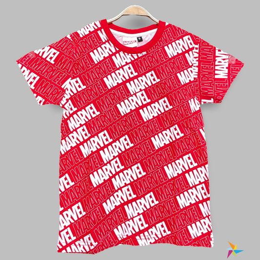 Boys Marvel print T-shirt Red