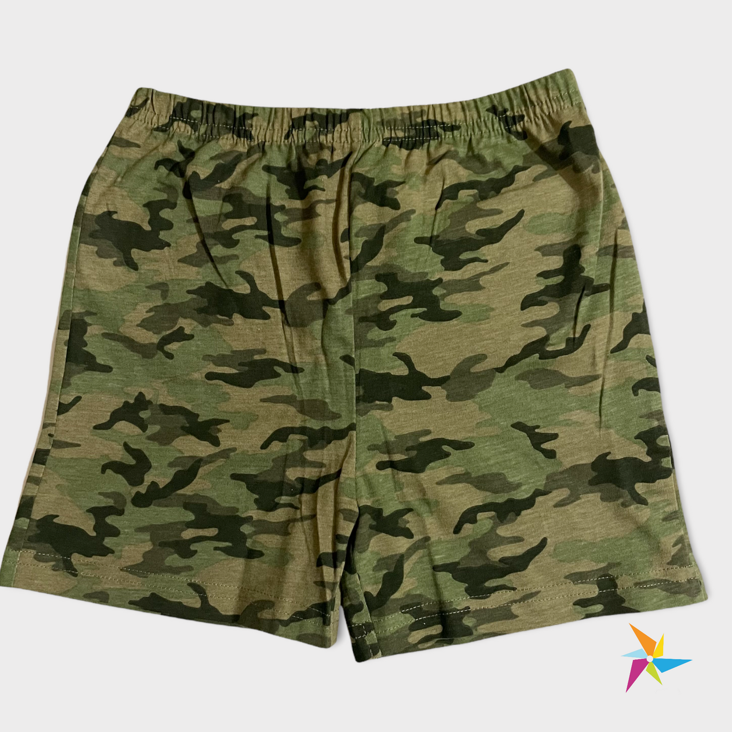 Boys T-shirt shorts set Army print Black khaki