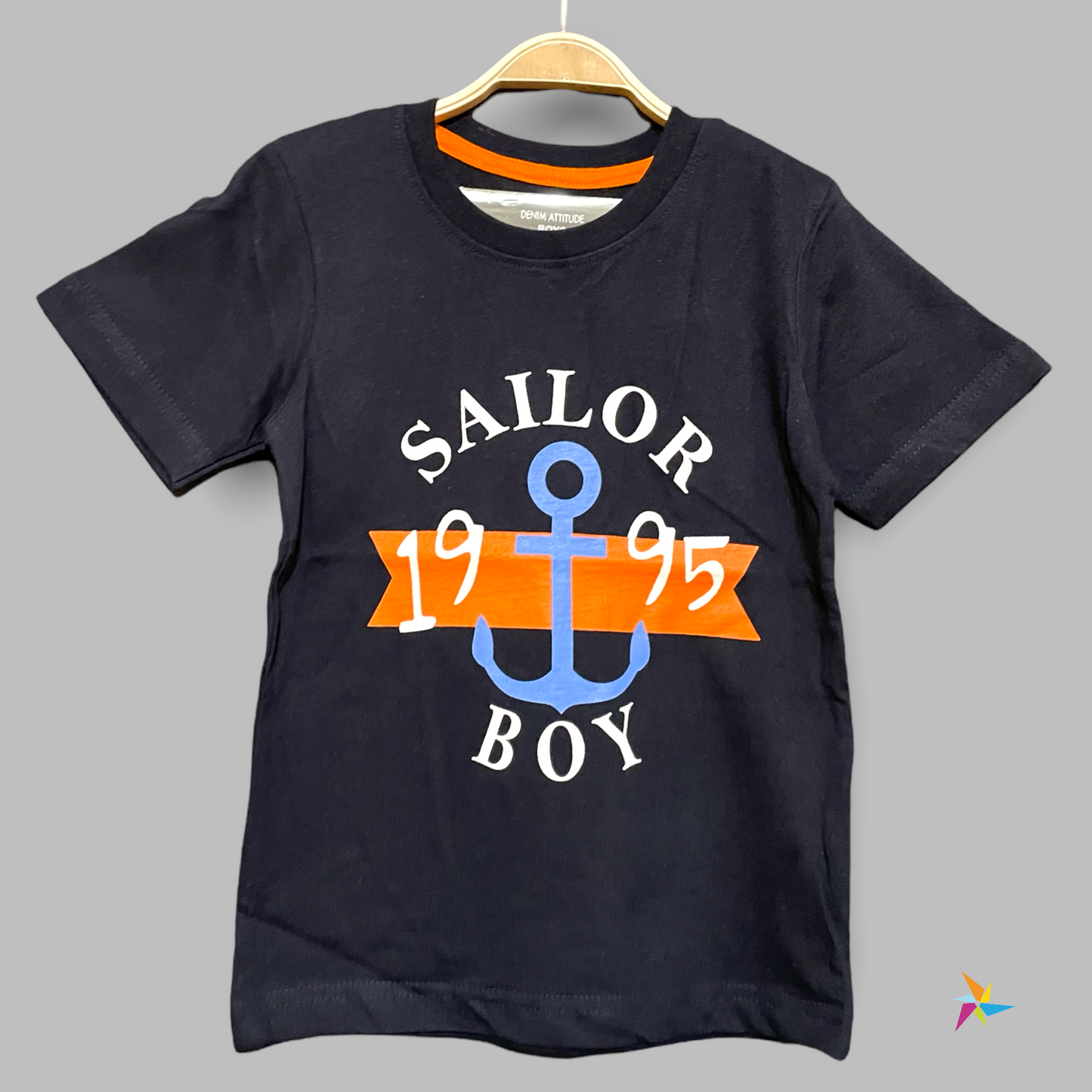 Blue boys T-shirt Sailor print