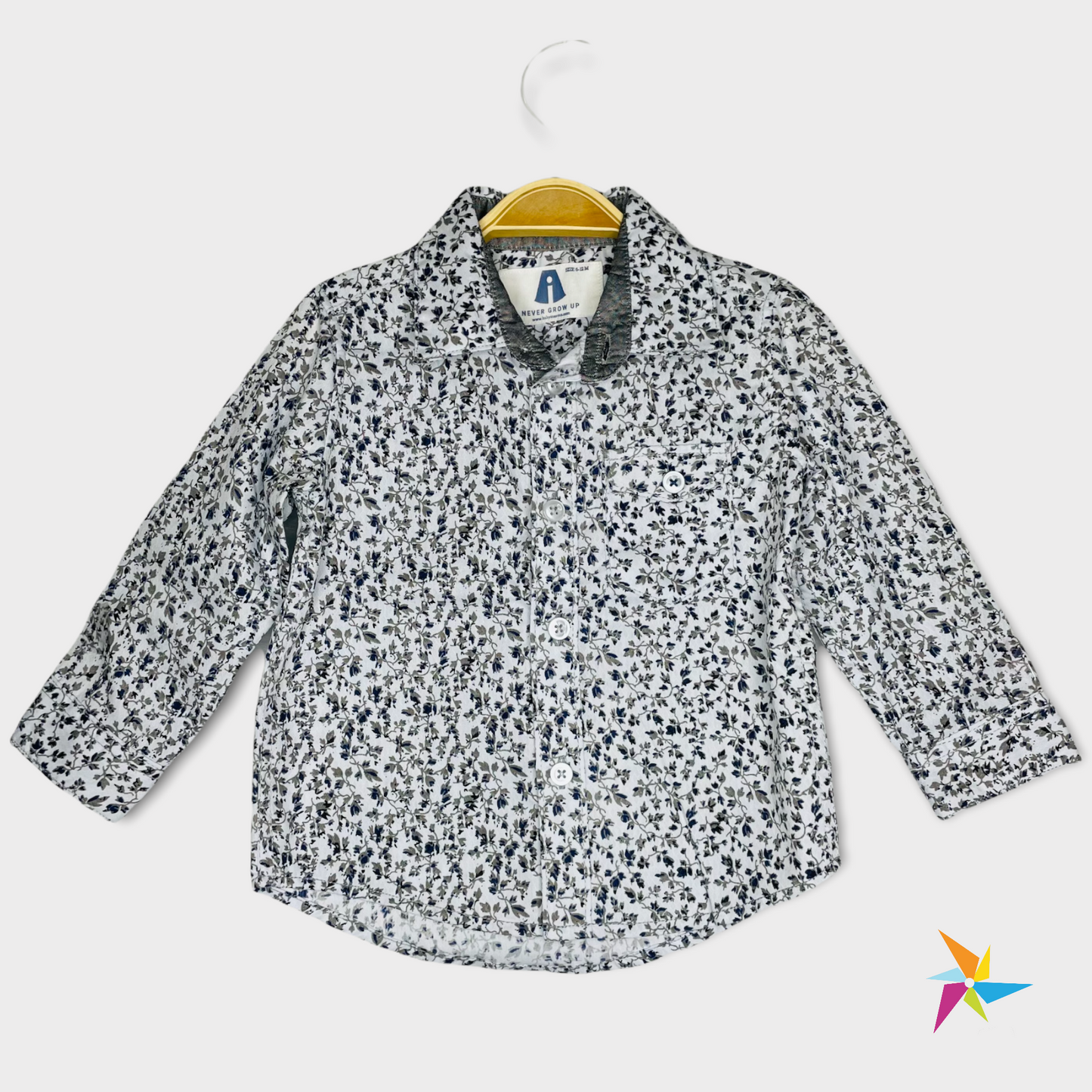 Boys printed full sleeve shirt White