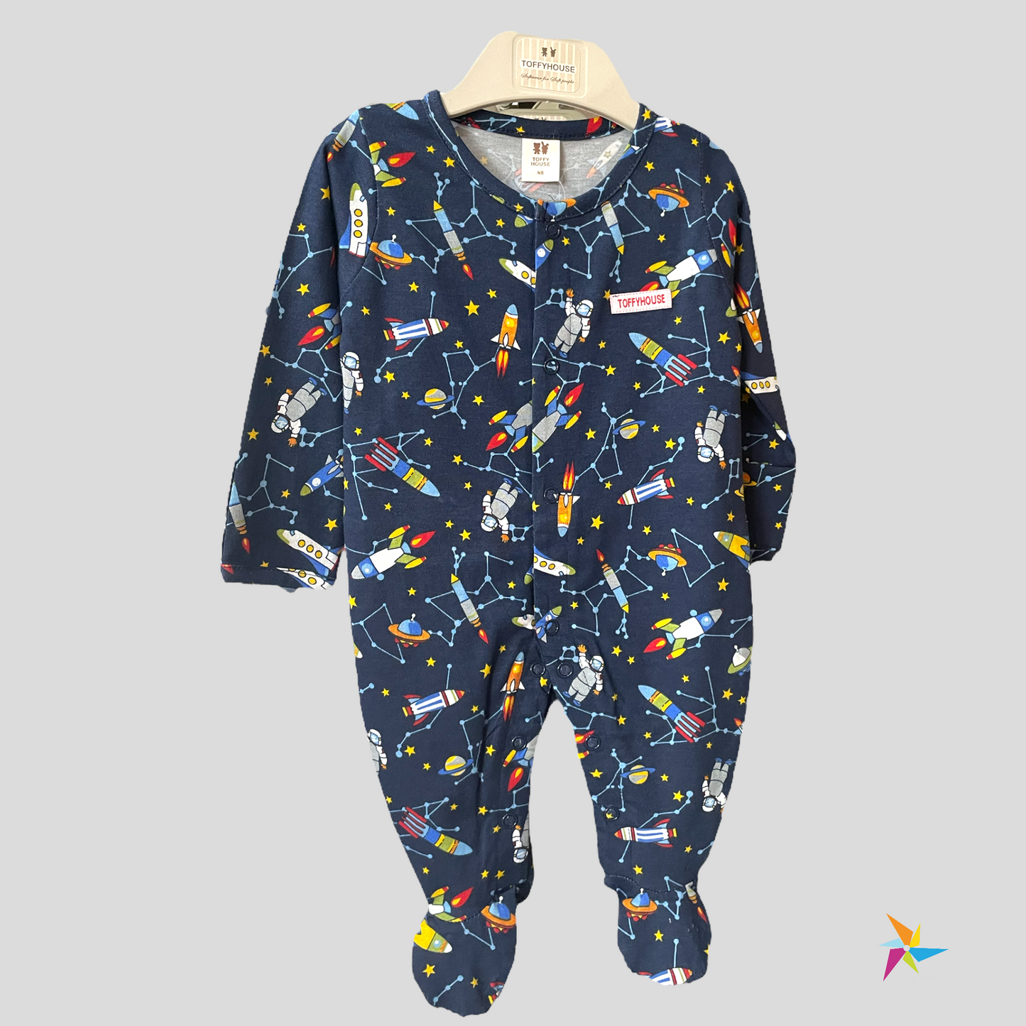 TOFFYHOUSE boys blue sleepsuit