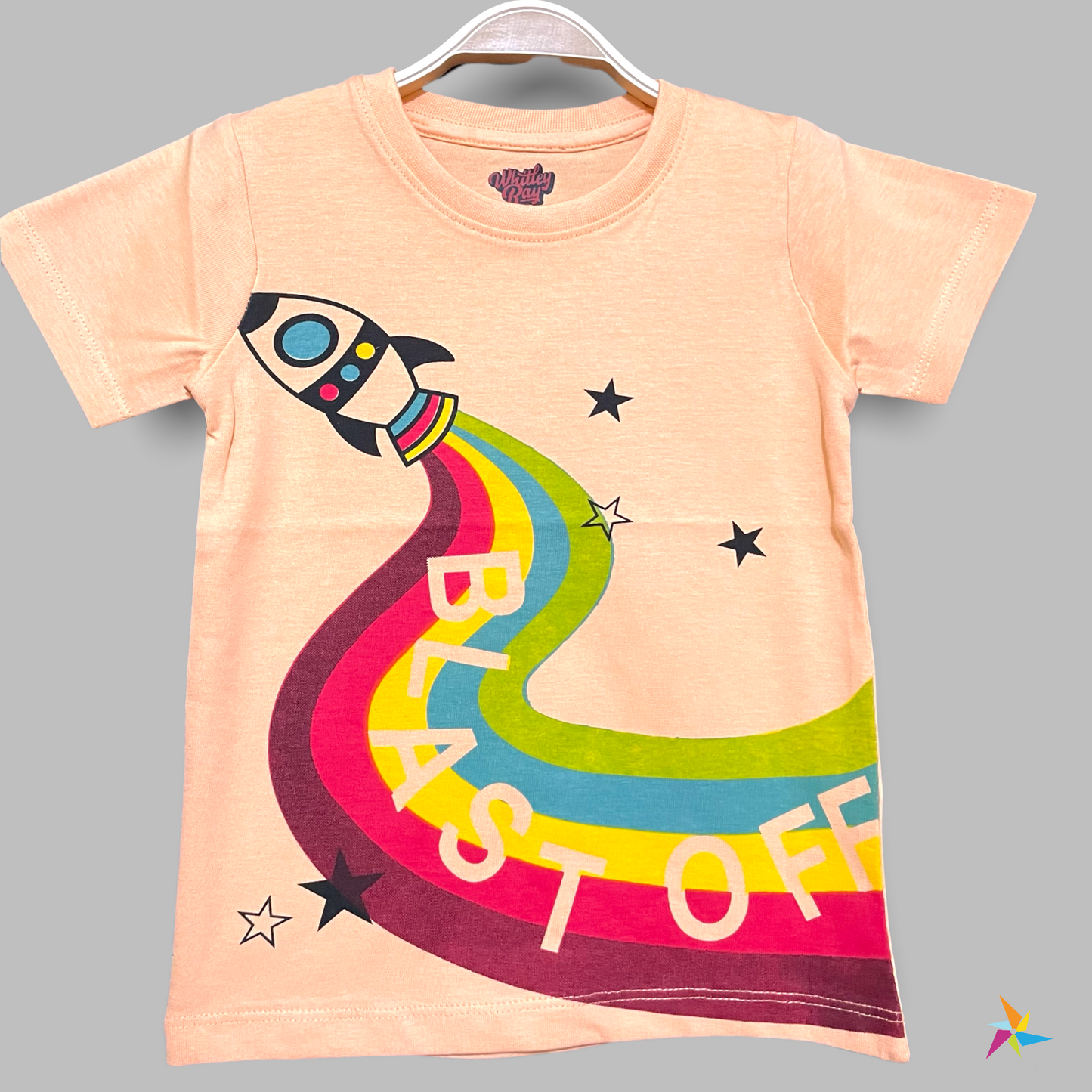 Boys Rocket print T-shirt Peach