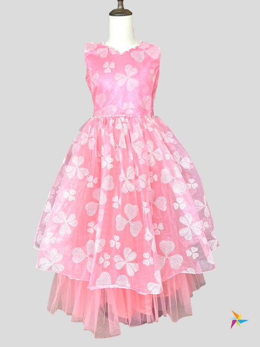 Pink party frock with pearl details