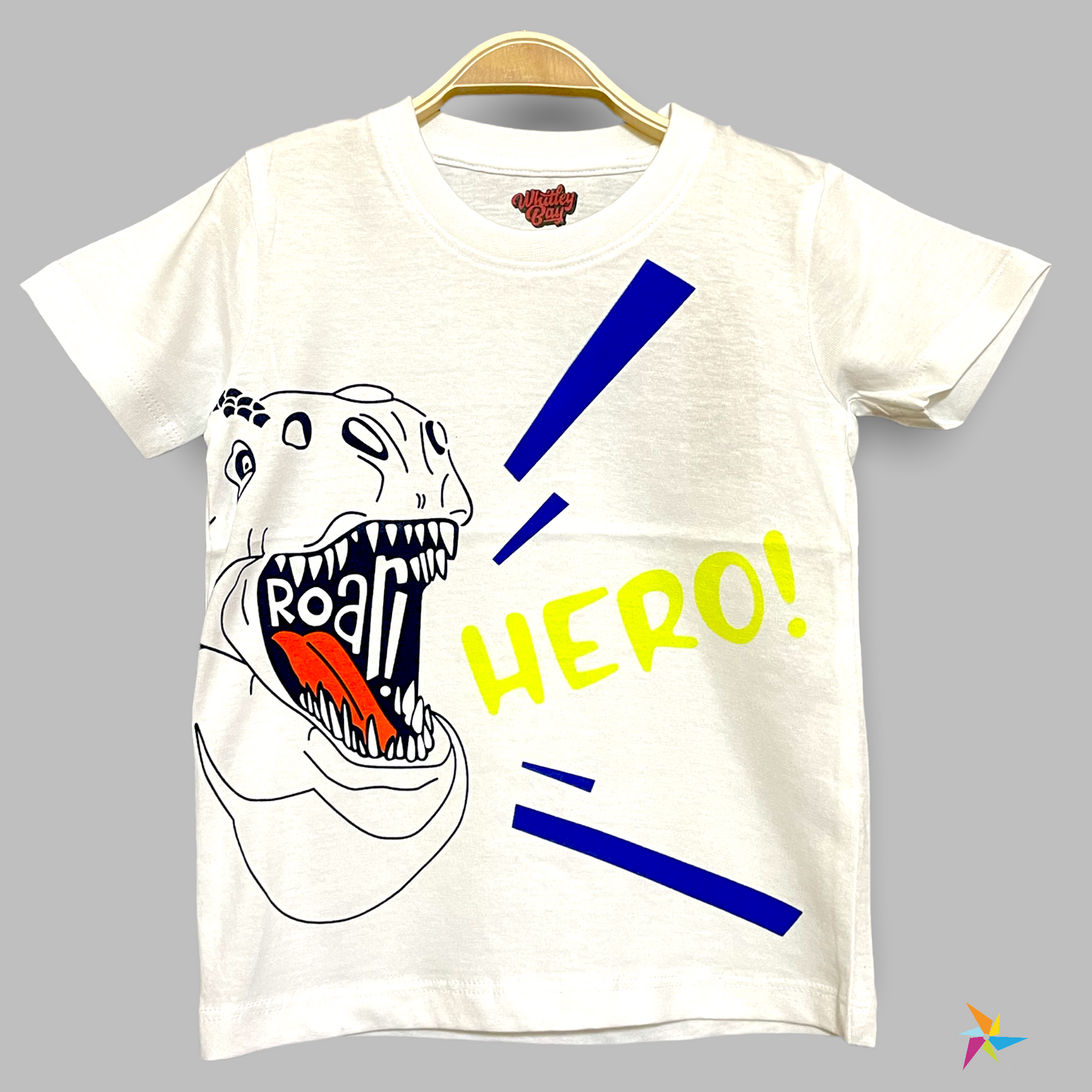 Boys Dino Print T-shirt White